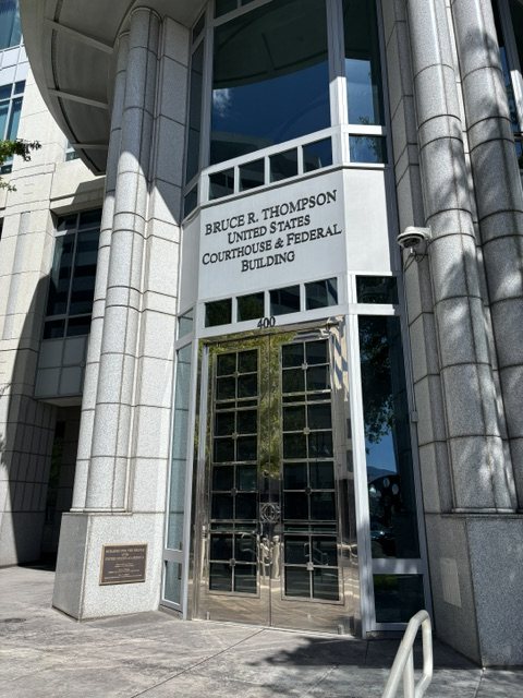 Entrance of the Bruce R. Thompson United States Courthouse and Federal Building, 400 South Virginia Street, Reno